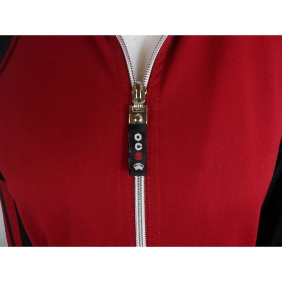 Vintage 1990's OLEG CASSINI Sport Warmup Jacket / Red Black - Picture 3 of 10